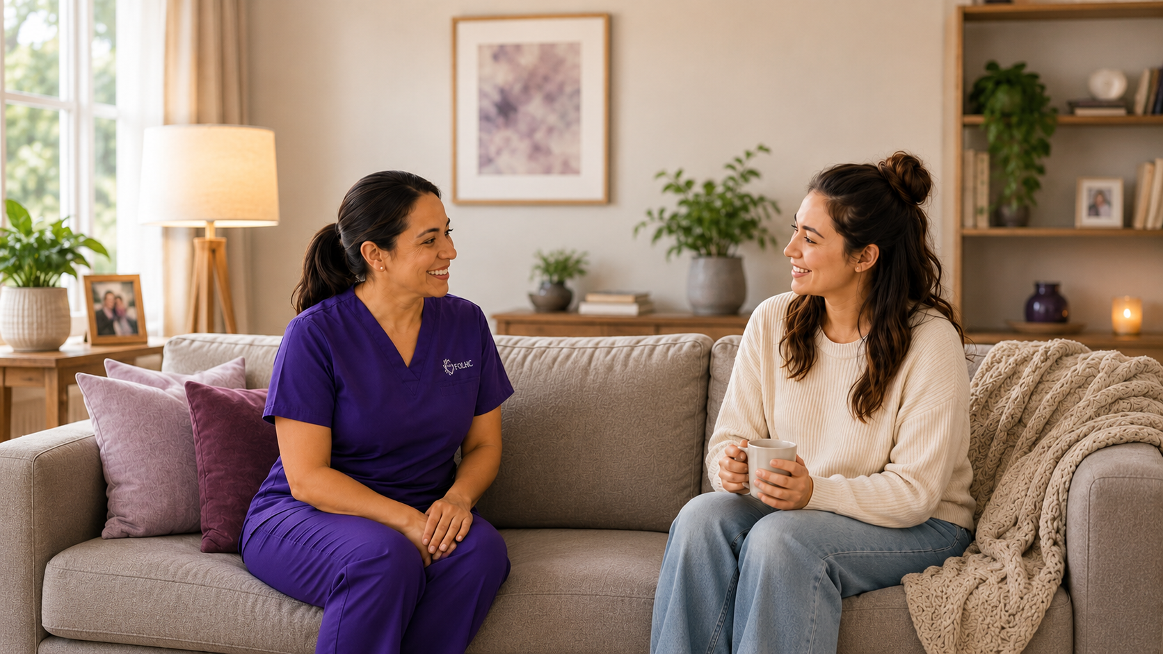 Foundation of Love Home Care caregiver supporting an adult client at home