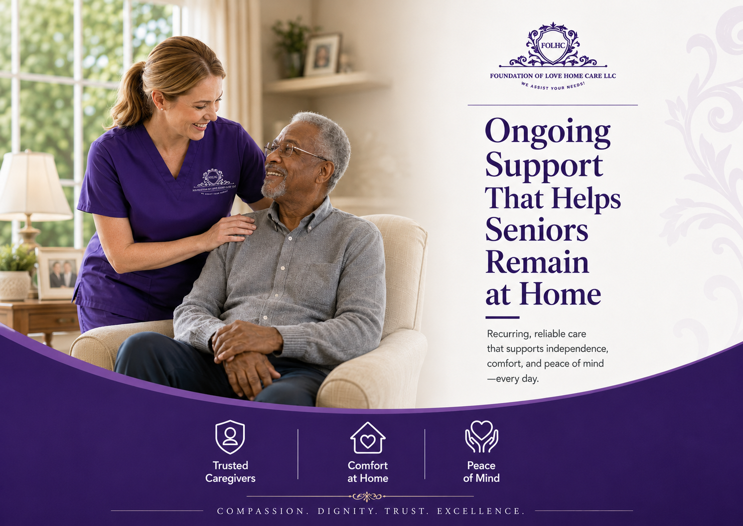 Ongoing support that helps seniors remain at home — Foundation of Love Home Care