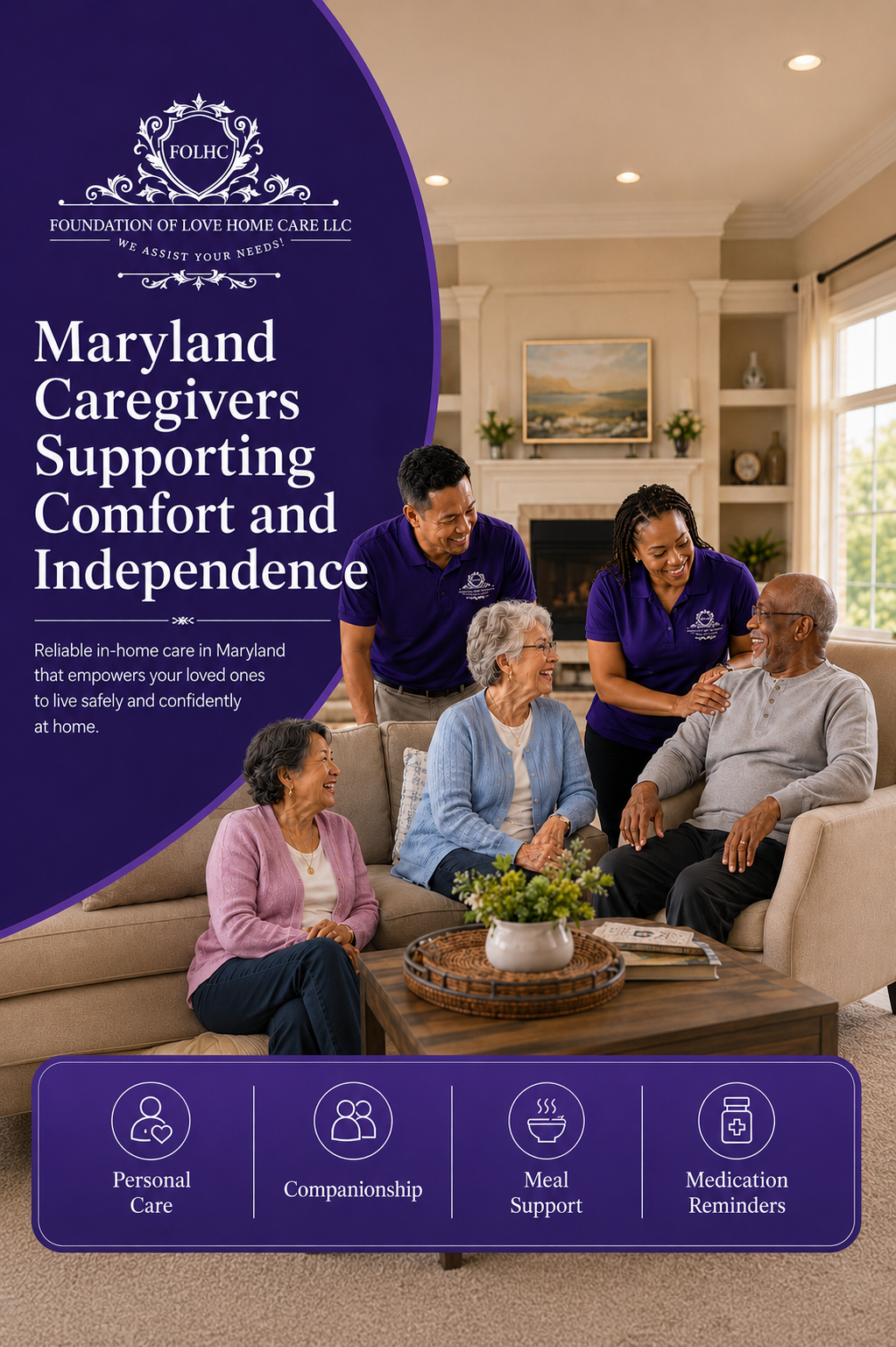 Maryland caregivers supporting comfort and independence โ Foundation of Love Home Care