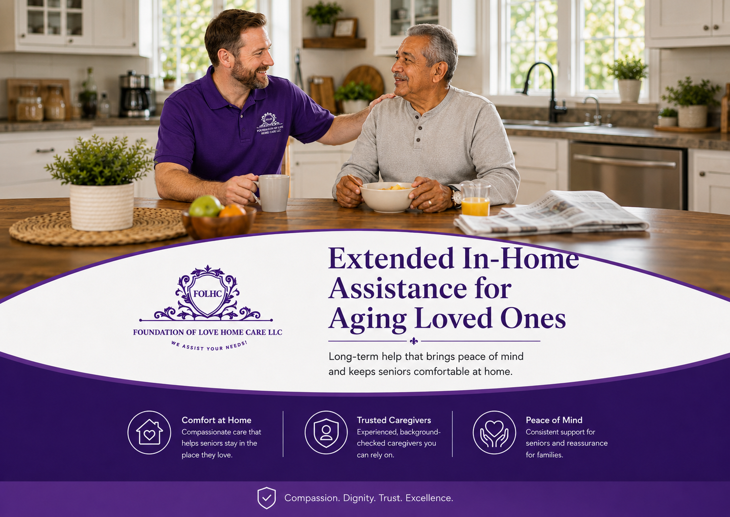 Extended in-home assistance for aging loved ones — Foundation of Love Home Care